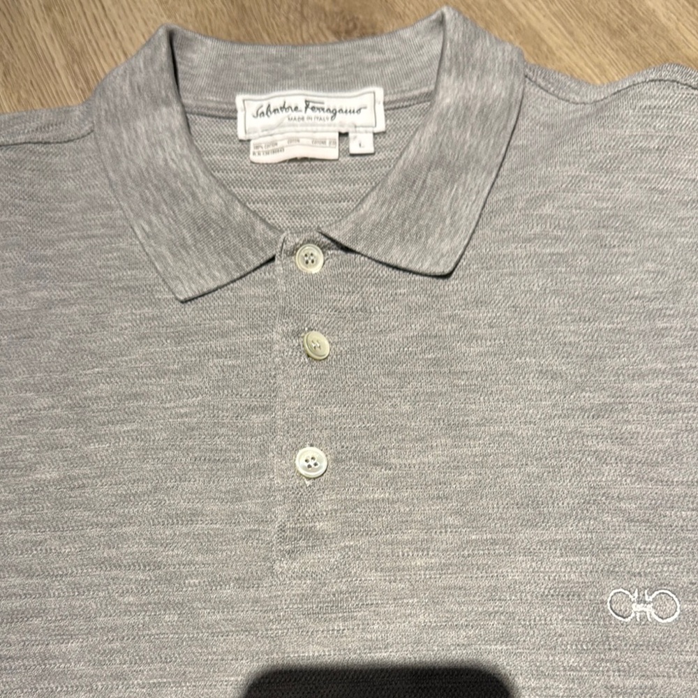 Salvatore Ferragamo Gray Polo Shirt
